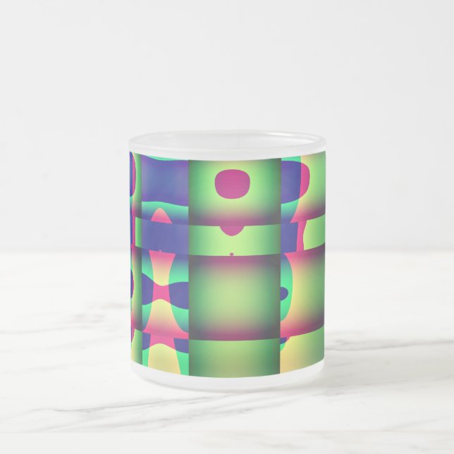 Mug Coffee Drinking Cup, Trippy Geometric Design (Center)