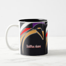 Mug coffee time with digital tribal design