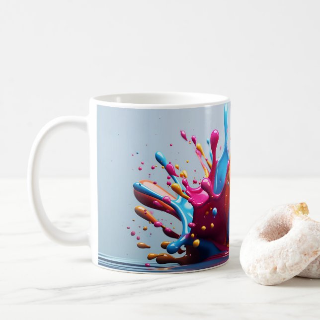 Mug "Colour Splash" – Energise Your Day with Colou (With Donut)