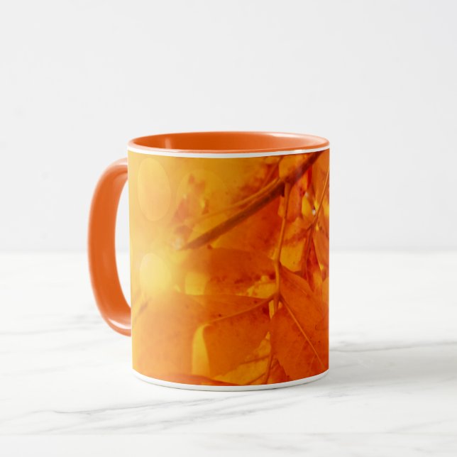 Mug Coloured Autumn Glow Leafs (Front Left)