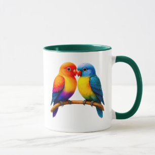 Mug couple of colored birds