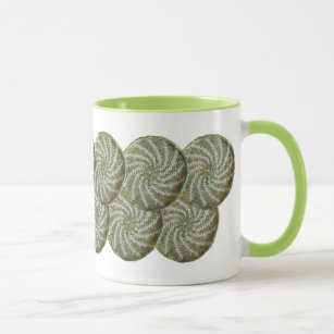 Mug - Crochet White Spiral on Green