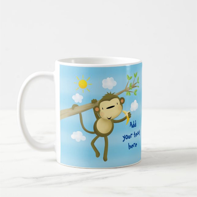 MUG - Custom cute cheeky little monkey in tree (Left)
