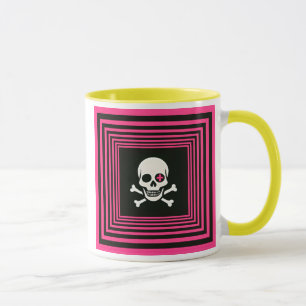 Mug design modern skull minimalist pattern.