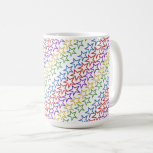 Mug - Diagonal Bands of Coloured Stars
