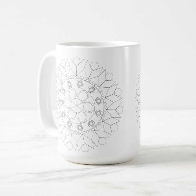 Mug - Elegant Mandala Pattern to Colour (Front Left)
