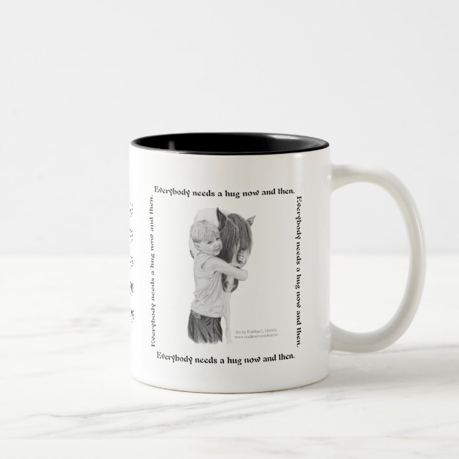 Mug, Everyone needs a hug now and then Two-Tone Coffee Mug (Right)