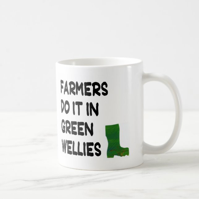 Mug - Farmers do it in Green Wellies (Right)