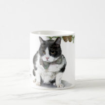 Mug: Felix, the cat, camping in August