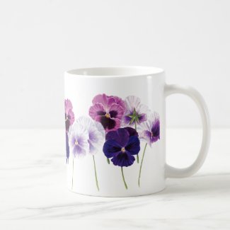 Mug - Floral Pansy Design inPurple