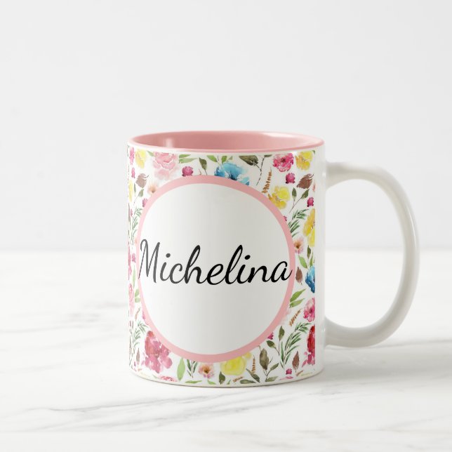 Mug Floral Personalised (Right)