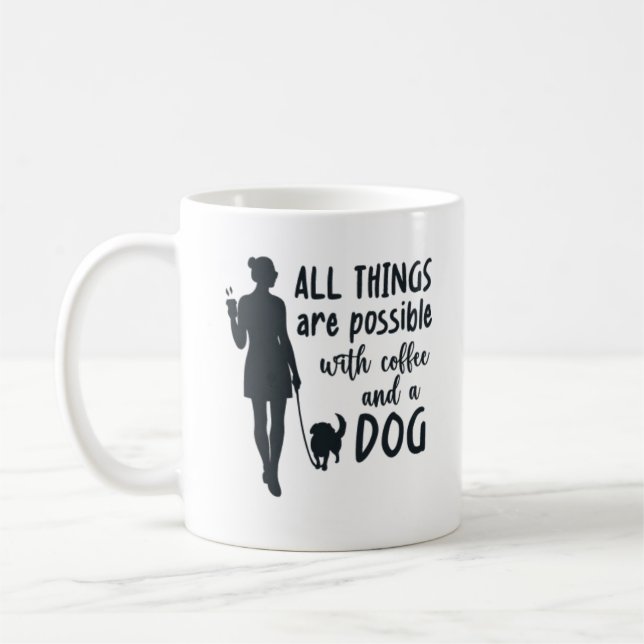 mug for dog and coffee lovers, for dog moms, dads (Left)