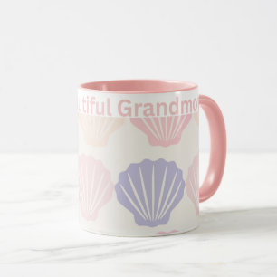 Mug for Grandmother, Pink Handle Ceramic Mug, Gran