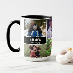 Mug for Grandpa family Photo Collage Personalised
