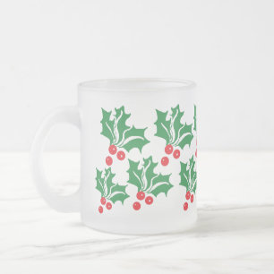 Mug : frosted Christmas Glass Mugs