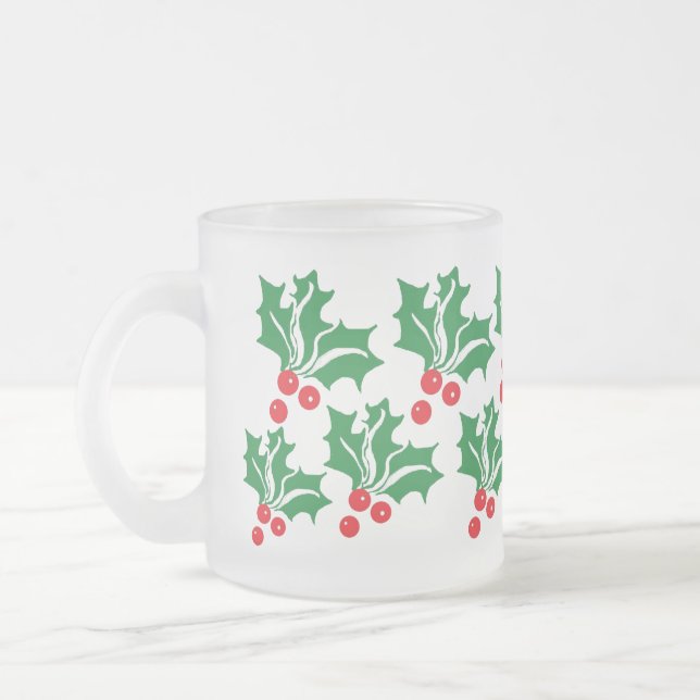 Mug : frosted Christmas Glass Mugs (Left)