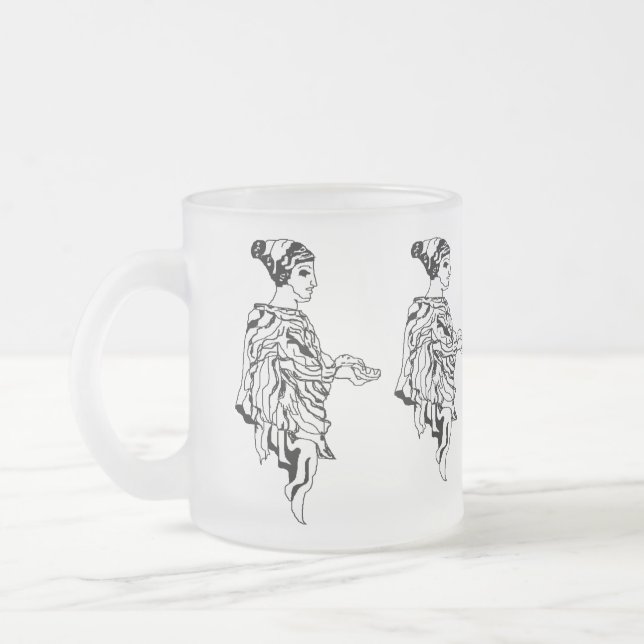 Mug Frosted Glass Mug :  Ancient Greek Statue (Left)