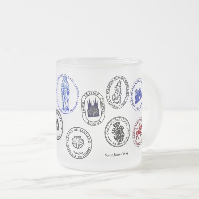 Mug Frosted Glass Saint James Way (Front Right)