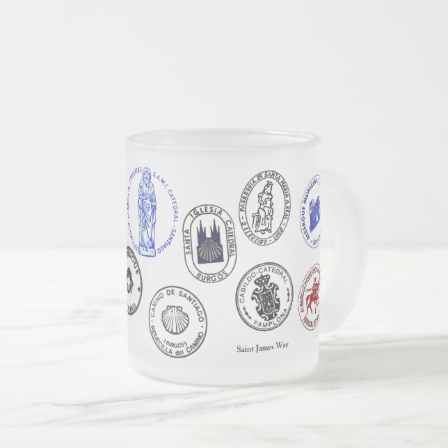 Mug Frosted Glass Saint James Way (Front Right)