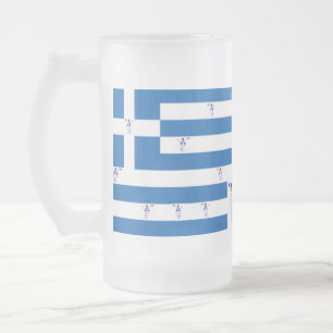 Mug Frosted : GREEK FLAG WITH EVZON'S DANCING