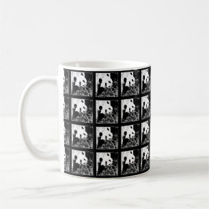 Mug, Giant Pandas Pop Art, Black and White Coffee Mug