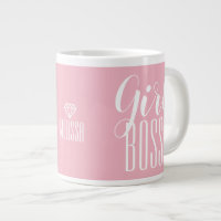 Mug Girl Boss Personalised Name Diamond Pink