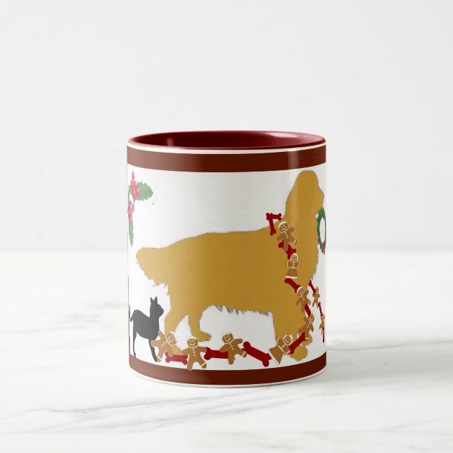 Mug~Golden Retriever Christmas Two-Tone Coffee Mug (Center)