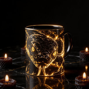 Mug Golden Snake Beyond The Frame Black Gold
