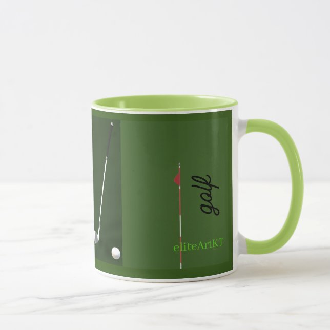  Mug GOLF GREEN 'GOLF CLUBS' by eliteArtKT (Right)