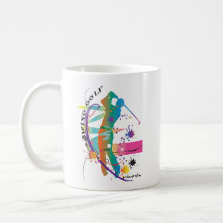 Mug golf swing sport art brush style