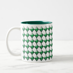 Mug - Green 3d Diamonds