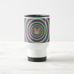 Mug Green and Pink Toothed Rings