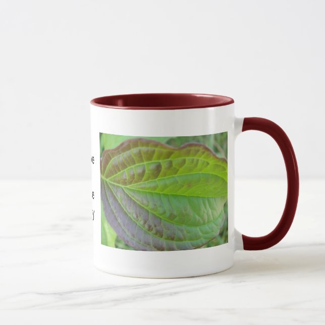 Mug green brown sheet with text:  have a nice day" (Right)
