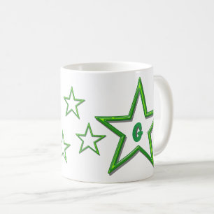 Mug - Green Stars with Letter