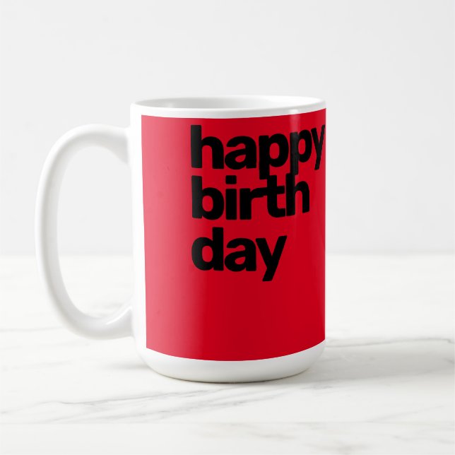 Mug happy birthday word name edit  (Left)