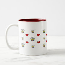 mug - hearts and crowns