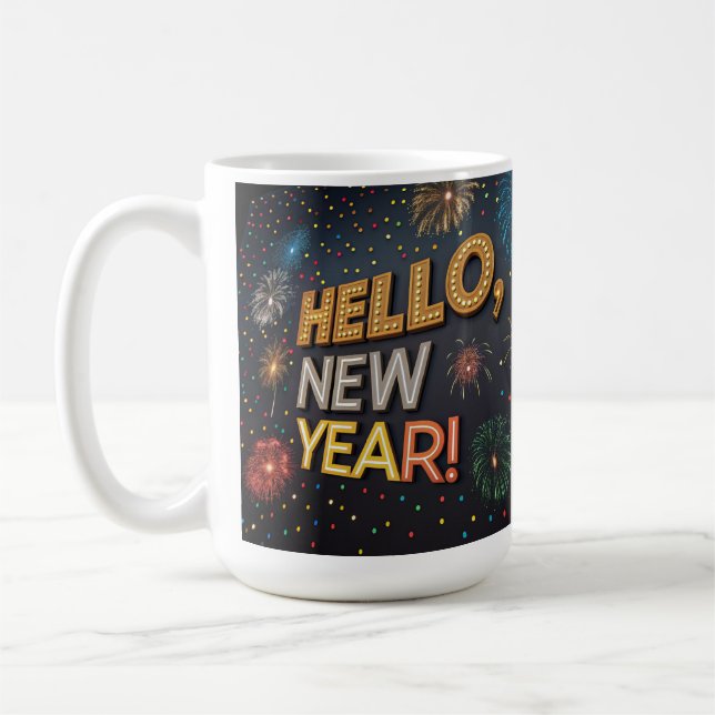 Mug Hello New Year Mug – Start 2025 with Style. (Left)