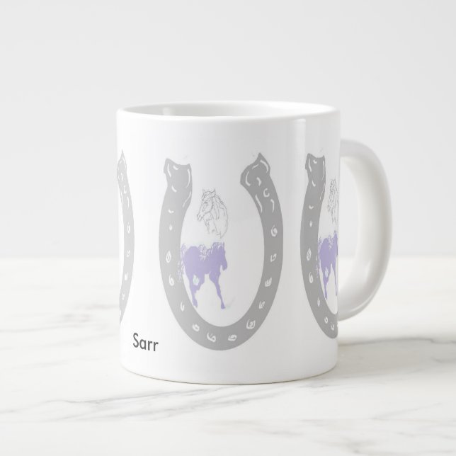 Mug /Horseshoe with Horses (Front Right)