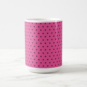 Mug/Hot Pink & Black Polka Dots Coffee Mug