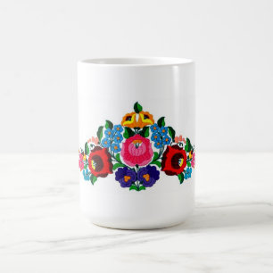 mug, hungarian, embroidery, kalocsai coffee mug