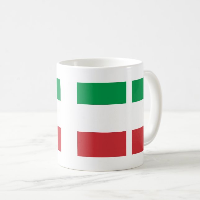 Mug in stylized Italian colors. (Front Right)