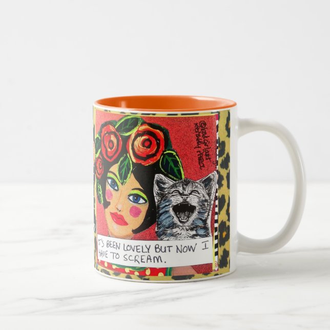 MUG-IT'S BEEN LOVELY BUT NOW I HAVE TO SCREAM Two-Tone COFFEE MUG (Right)