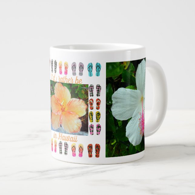 Mug, Jumbo 20 oz., Hawaiian Hibiscus Tapestry Large Coffee Mug (Front Right)