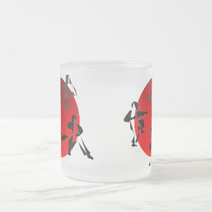 mug karate martial arts japan red moon