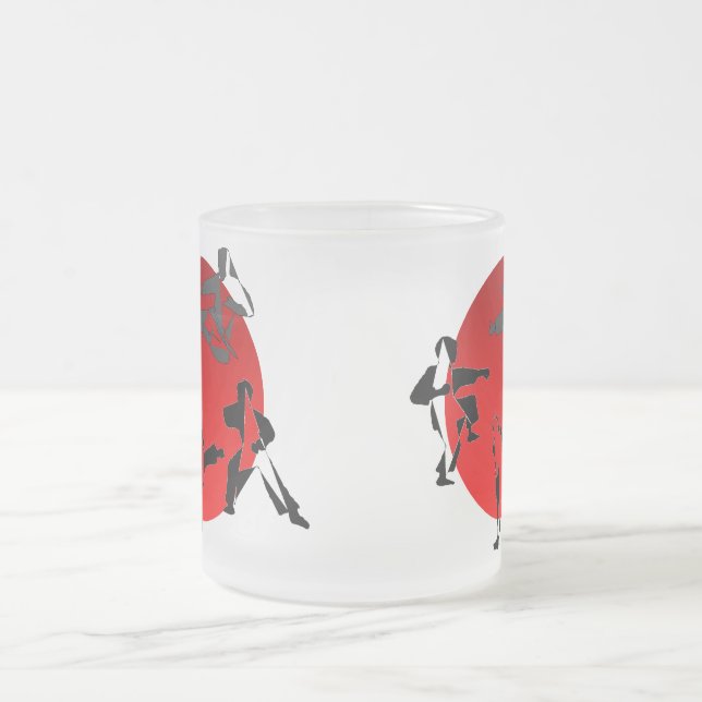 mug karate martial arts japan red moon (Center)