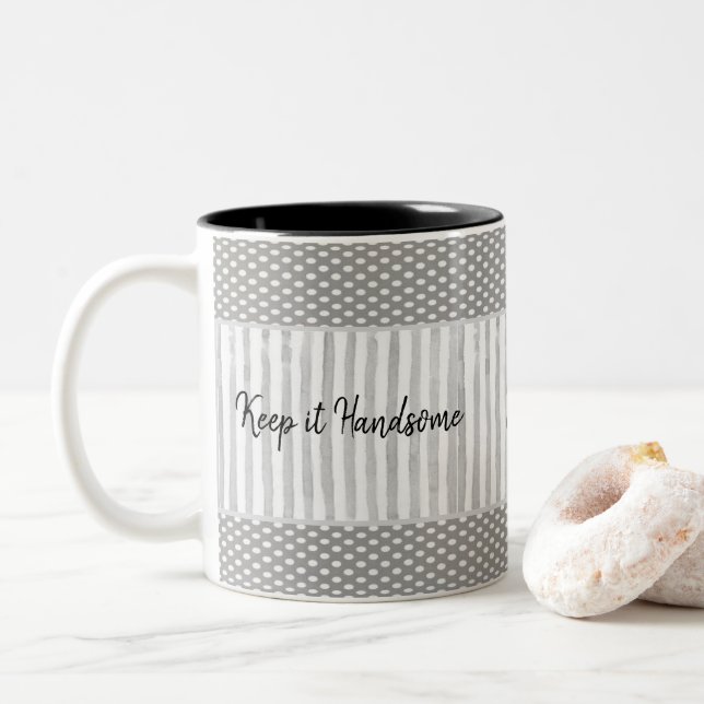 Mug Keep it Handsome Stripe Polkadot (With Donut)