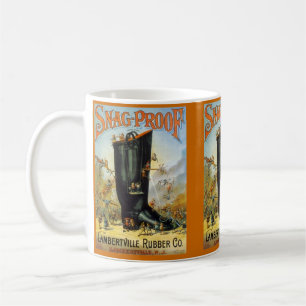 MUG ~ LAMBERTVILLE NJ RUBBER CO BOOT AD & ELVES!