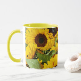  Mug Large Yellow Sunflowers 