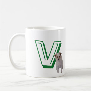 Mug - Letter V with Dog and Name