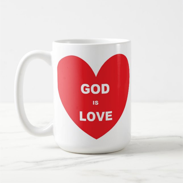 Mug Love God Is Love Red Heart (Left)